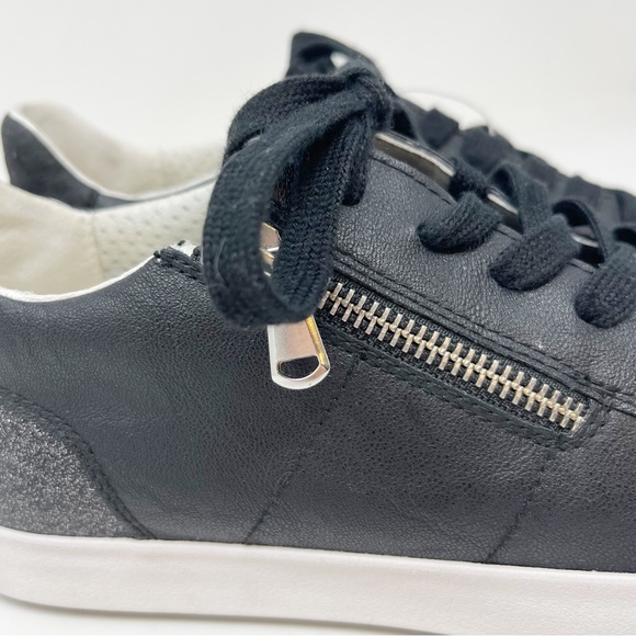GEOX RESPIRA Women’s BLOMIEE ANTHRACITE GLITTER Sneakers Side Zip Size 9 - Picture 4 of 11